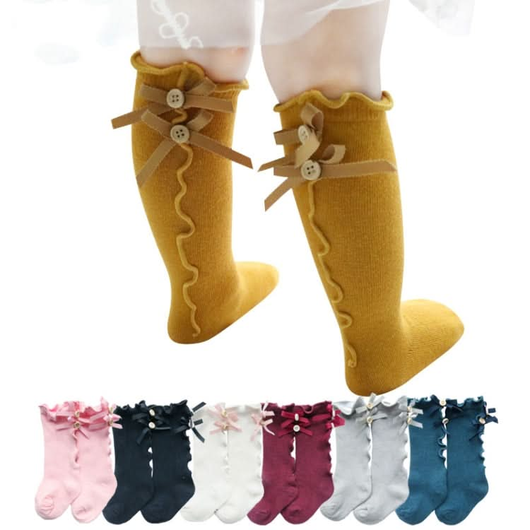 Baby Cute High Knee Fungus Lace Bow Socks Reluova