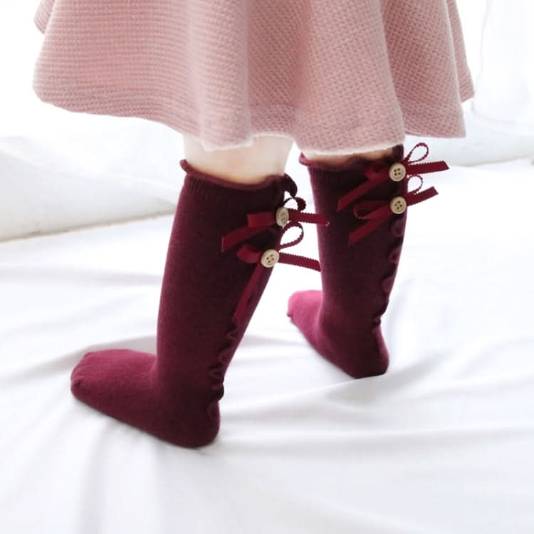 Baby Cute High Knee Fungus Lace Bow Socks Reluova