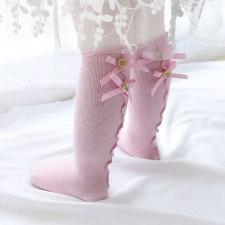 Baby Cute High Knee Fungus Lace Bow Socks Reluova