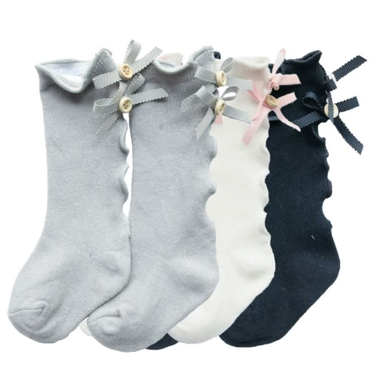 Baby Cute High Knee Fungus Lace Bow Socks Reluova