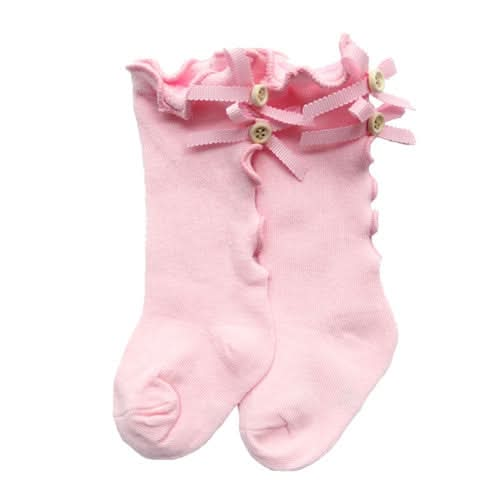 Baby Cute High Knee Fungus Lace Bow Socks Reluova