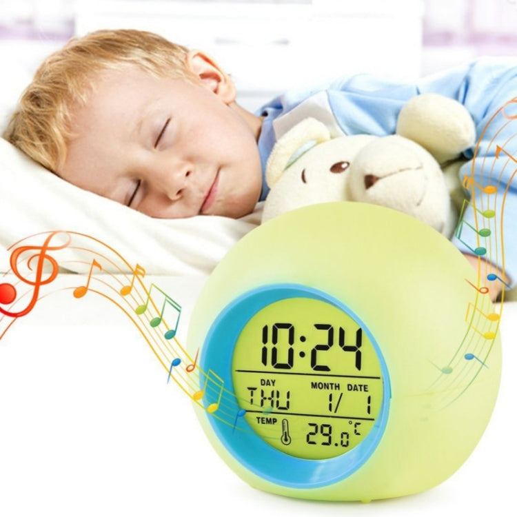 Round Color Light Gradient Alarm Clock Perpetual Calendar Clock My Store