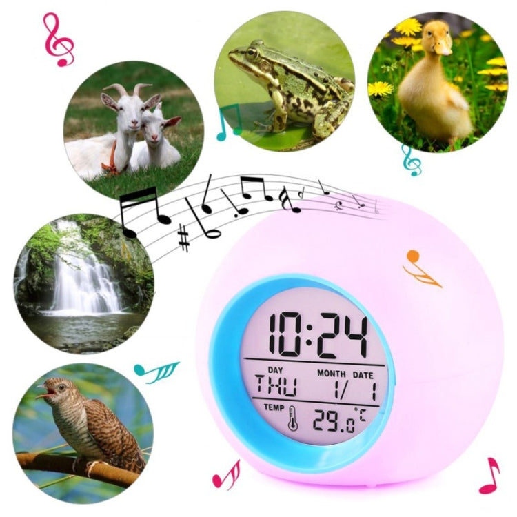 Round Color Light Gradient Alarm Clock Perpetual Calendar Clock My Store