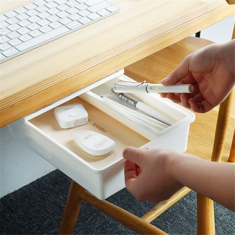 Hidden Desktop Stationery Storage Box Creative Office Desk Bottom Stick Pen Holder