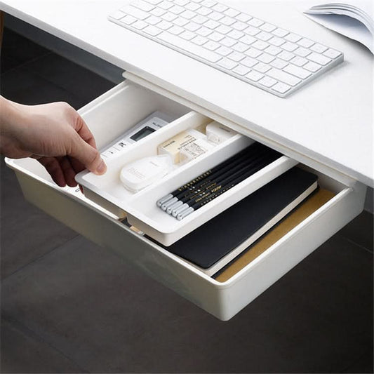 Hidden Desktop Stationery Storage Box Creative Office Desk Bottom Stick Pen Holder