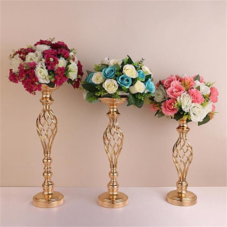 Gold Plated Wrought Iron Candlestick Window Wedding Props Decoration My Store