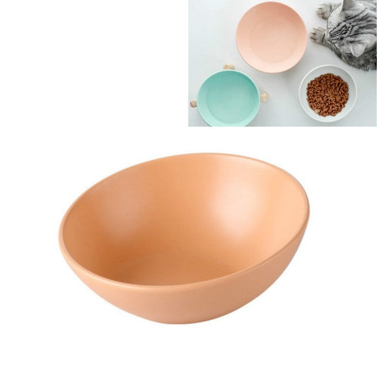 18cm/600ml Cat Dog Food Bowl Pet Ceramic Bowl, Style:Bowl(Orange)-Reluova