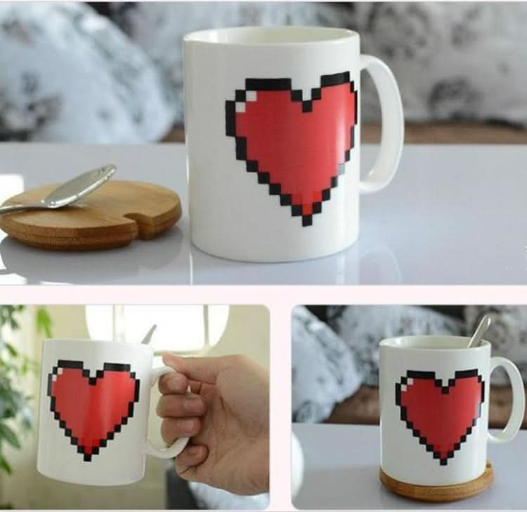 Creative Heart Magic Temperature Changing Cup Color Changing Chameleon Mugs Heat Sensitive Coffee Tea Milk Cup - Reluova