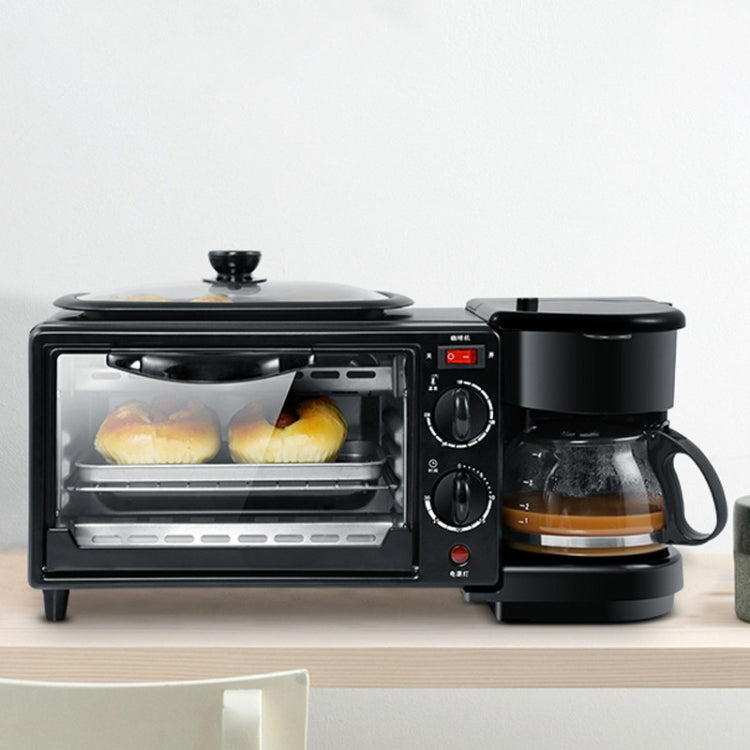 3 in 1 Electric Breakfast Machine Multifunction Coffee Maker + Frying Pan + Mini Oven  Household Bread Pizza Oven