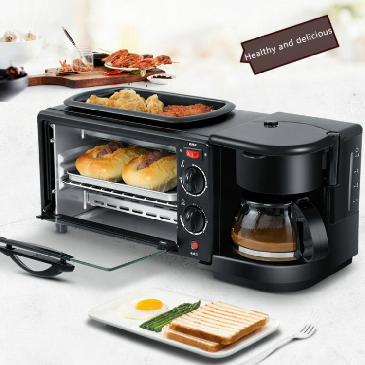 3 in 1 Electric Breakfast Machine Multifunction Coffee Maker + Frying Pan + Mini Oven  Household Bread Pizza Oven