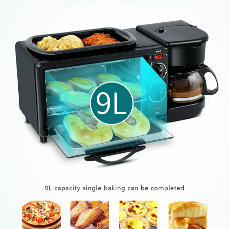 3 in 1 Electric Breakfast Machine Multifunction Coffee Maker + Frying Pan + Mini Oven  Household Bread Pizza Oven