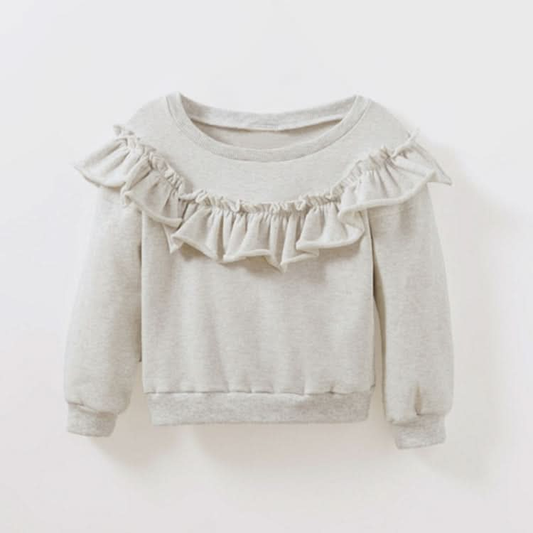 Spring and Autumn Girls Cotton Long-sleeved Ruffled Sweatshirt Reluova