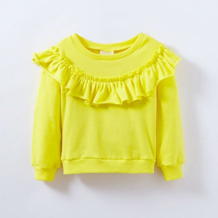 Spring and Autumn Girls Cotton Long-sleeved Ruffled Sweatshirt Reluova