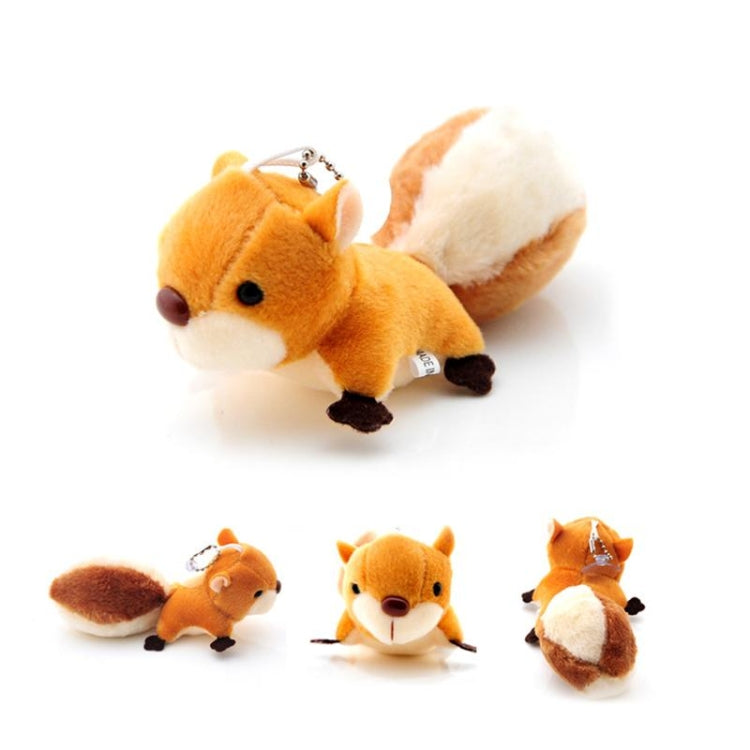 Squirrel Plush Toy Stuffed Animal Keychain Doll Key Ring Bag Pendant with Sucker Plush Keychains Toys (Brown)