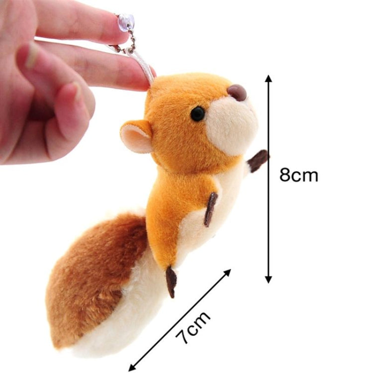 Squirrel Plush Toy Stuffed Animal Keychain Doll Key Ring Bag Pendant with Sucker Plush Keychains Toys (Brown) Reluova