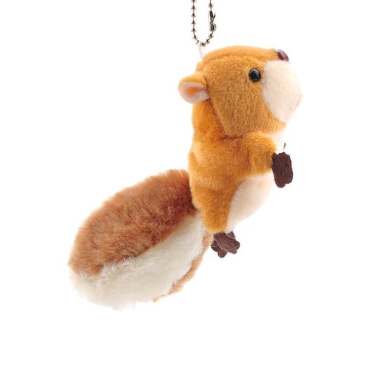 Squirrel Plush Toy Stuffed Animal Keychain Doll Key Ring Bag Pendant with Sucker Plush Keychains Toys (Brown)