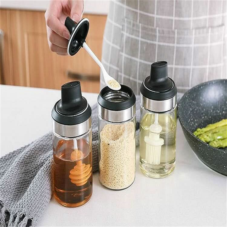 Kitchenware Seasoning Jar Spoon Cover Integrated Sealing Moisture-proof Cruet - Reluova