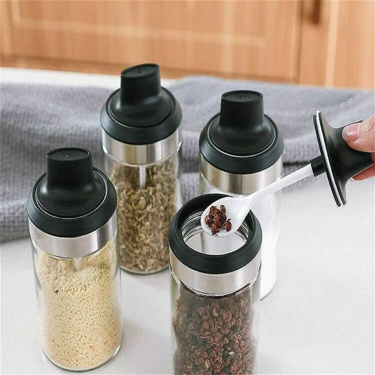 Kitchenware Seasoning Jar Spoon Cover Integrated Sealing Moisture-proof Cruet - Reluova