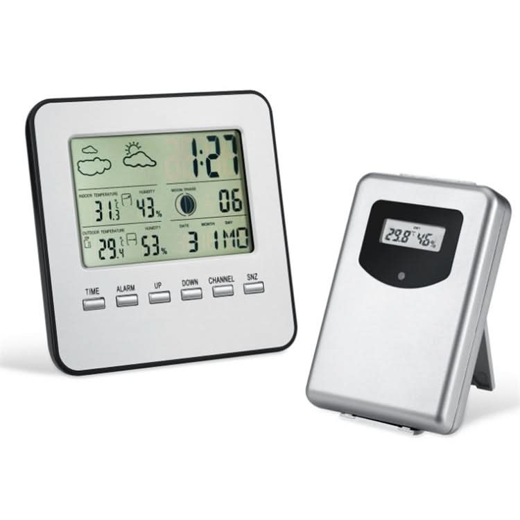 Wireless Indoor And Outdoor Temperature And Humidity Meter Alarm Clock Reluova