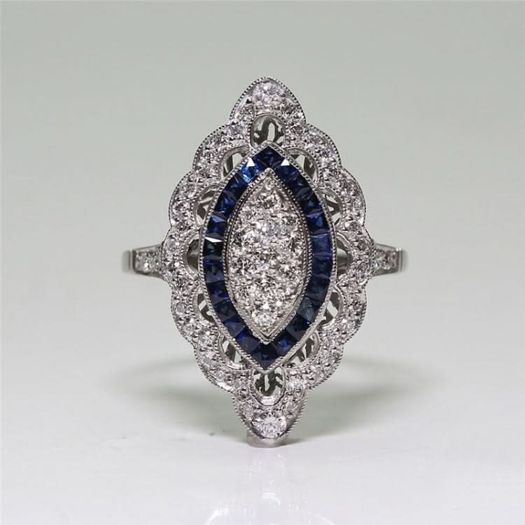 Women Sapphire Rhinestone Engagement Ring Reluova