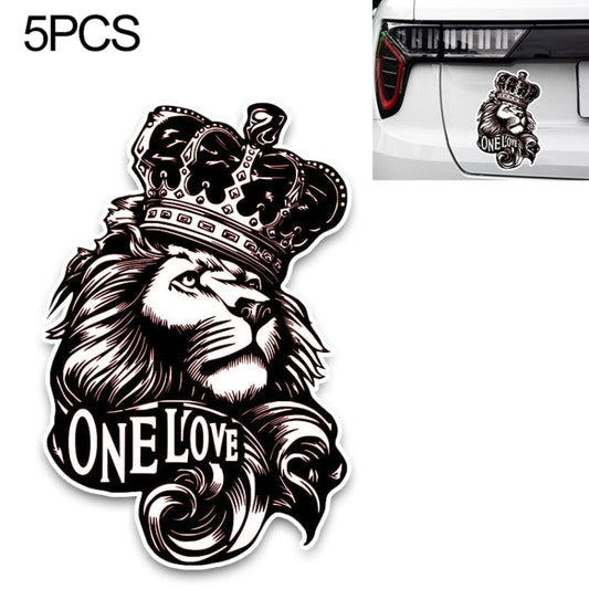 5 PCS YJZT One Love Lion Crown PVC Animal Car Sticker, 10x15.3CM ÎҵÄÉ̵ê