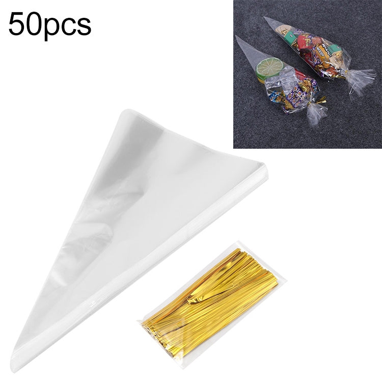 50pcs / Pack DIY Wedding Birthday Party Transparent Candy Cone Storage Bag My Store