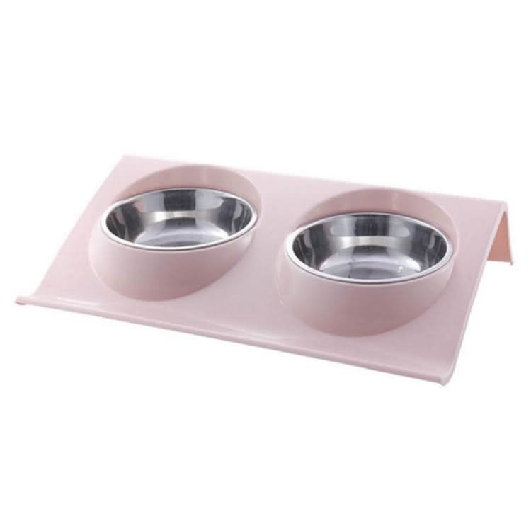 Stainless Steel Pet Bowl Slope Plastic Anti-skid Anti-splash Food Feeder - Reluova