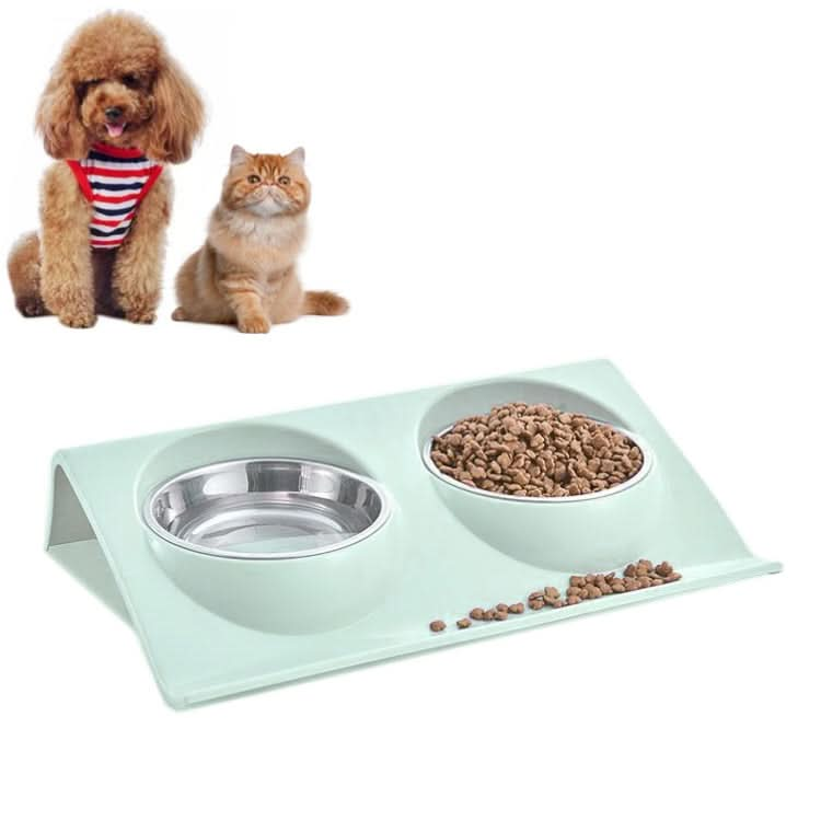 Stainless Steel Pet Bowl Slope Plastic Anti-skid Anti-splash Food Feeder - Reluova