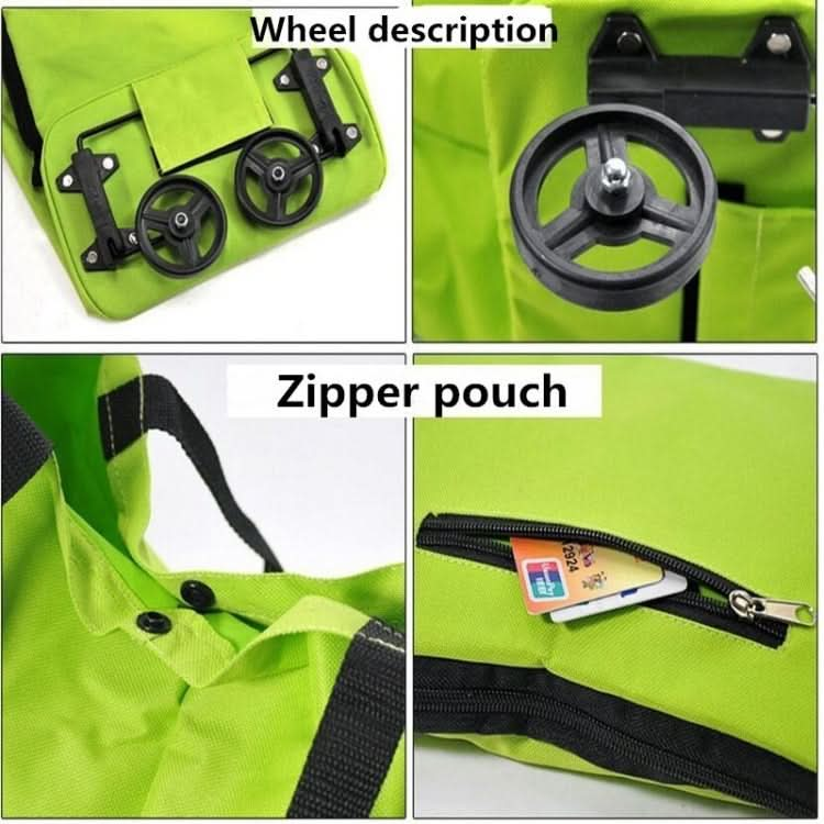 Reusable Folding Portable Shopping Bags Buy Vegetables Bag High Capacity Shopping Food Organizer Trolley Bag Wheels Bag Handbag