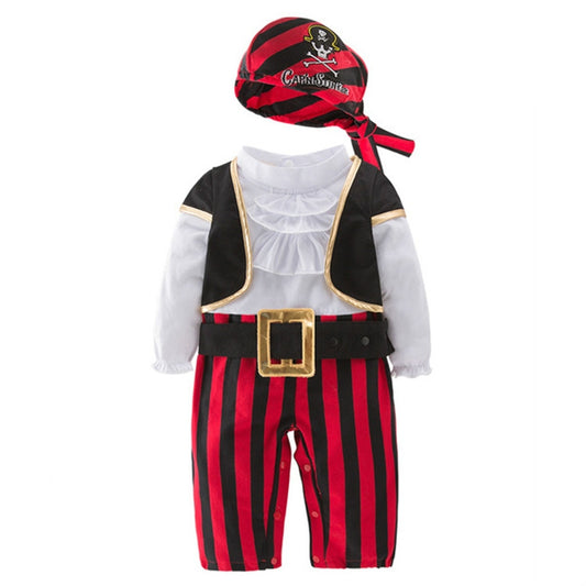 Male Baby Spring And Autumn Halloween Costume Pirate Captain Cute One-piece Suit