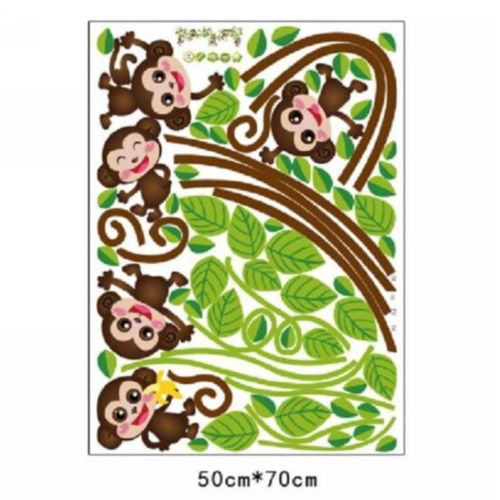 Removable Wall Sticker Decals Mural Jungle Nursery Monkey Home Decor My Store