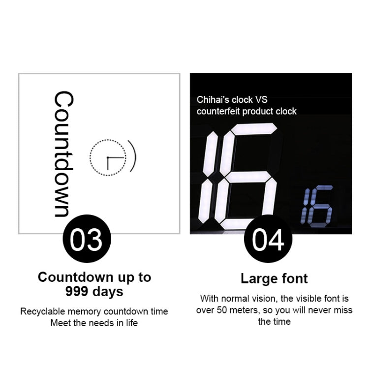 Multifunctional LED Wall Clock Creative Digital Clock