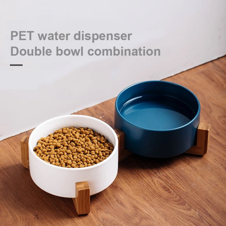 13cm/400ml Cat Bowl Dog Pot Pet Ceramic Bowl, Style: Single Bowl (Green)-Reluova