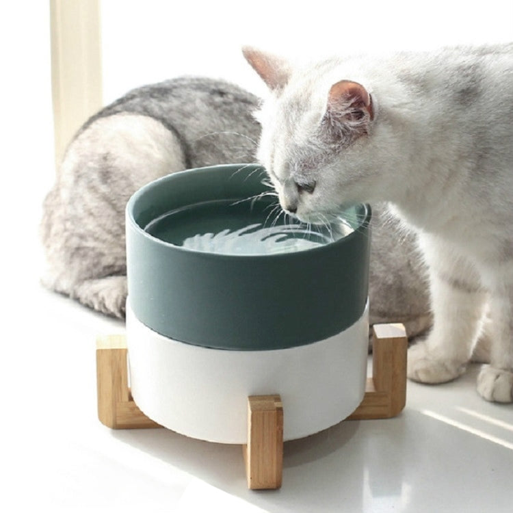 13cm/400ml Cat Bowl Dog Pot Pet Ceramic Bowl, Style: Single Bowl (Green)-Reluova