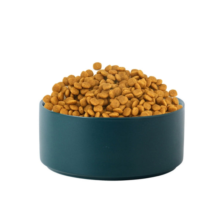 13cm/400ml Cat Bowl Dog Pot Pet Ceramic Bowl, Style: Single Bowl (Green)-Reluova