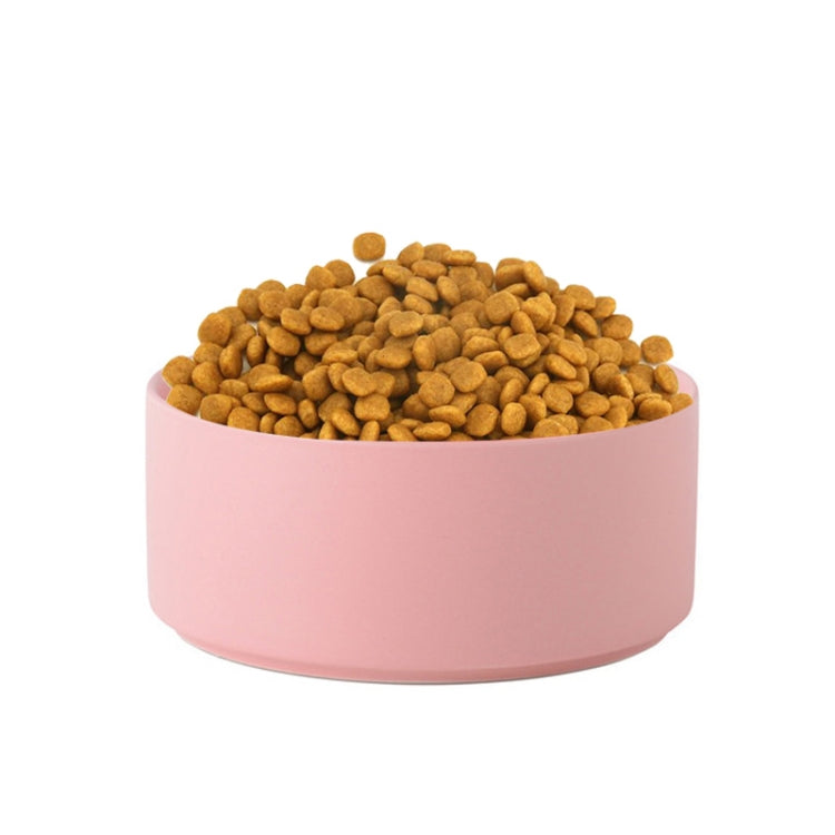 13cm/400ml Cat Bowl Dog Pot Pet Ceramic Bowl, Style: Single Bowl (Pink)-Reluova