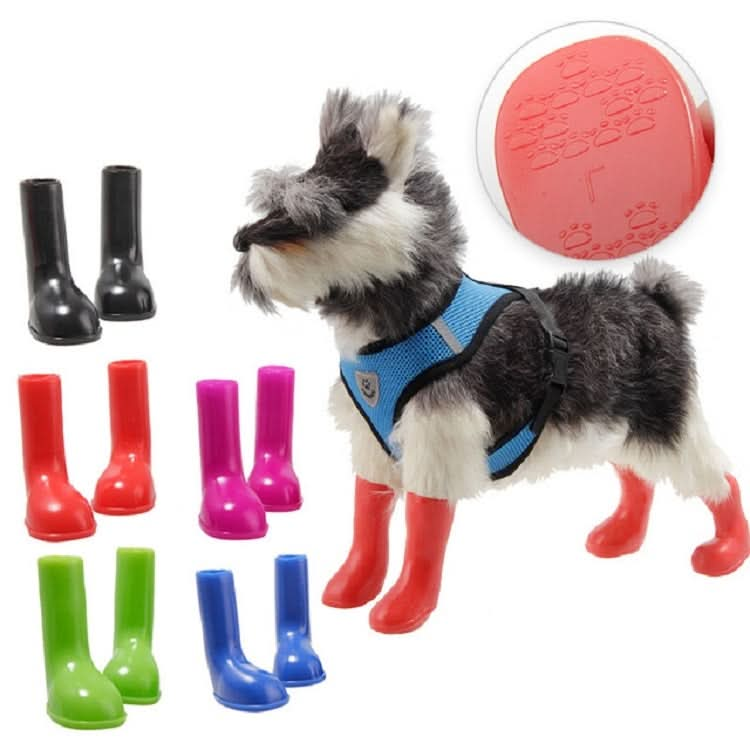 4 PCS/Set Pet Rain Boots Waterproof Non-slip Dog Shoes - Reluova