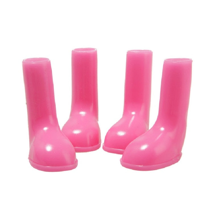 4 PCS/Set Pet Rain Boots Waterproof Non-slip Dog Shoes, Size:S(Pink)-Reluova