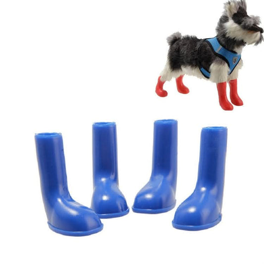 4 PCS/Set Pet Rain Boots Waterproof Non-slip Dog Shoes, Size:M(Blue)-Reluova