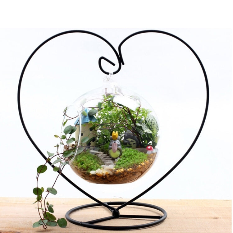 Heart-shaped Flower Stand Iron Frame Micro Landscape Ecological Bottle Shelf My Store