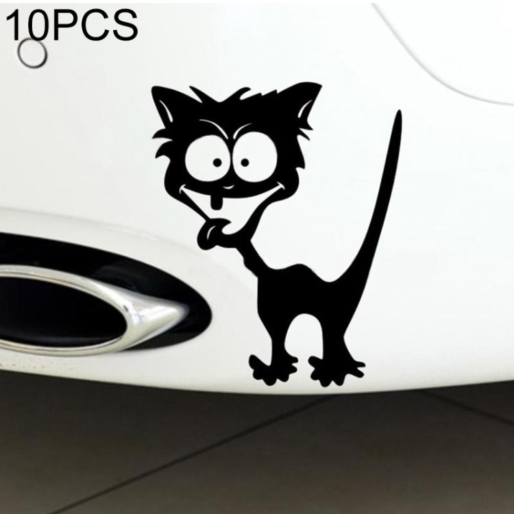 10 PCS Cat Pattern Car Styling Sticker Reflective Waterproof Vinyl Funny Car Sticker, Size: 13¡Á11cm