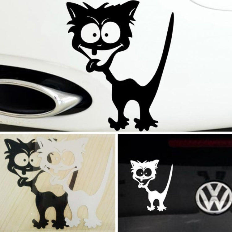 10 PCS Cat Pattern Car Styling Sticker Reflective Waterproof Vinyl Funny Car Sticker, Size: 13¡Á11cm