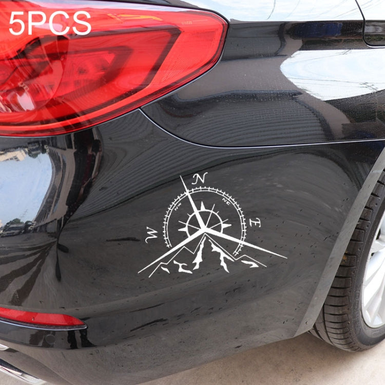 5 PCS NSWE Fashion Mountains Compass Rose Decal Nautical Compass Navigate Car Sticker, Size: 13.7x9.4cm ÎҵÄÉ̵ê