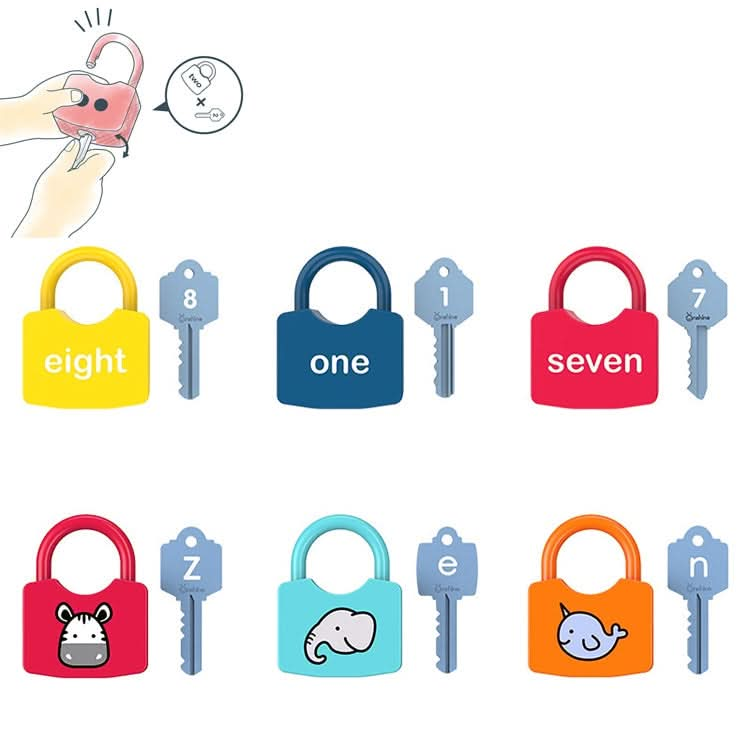 Children Alphanumeric and Number Matching Lock Early Educational Toys, Random Style Delivery Reluova