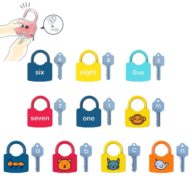 Children Alphanumeric and Number Matching Lock Early Educational Toys, Random Style Delivery Reluova