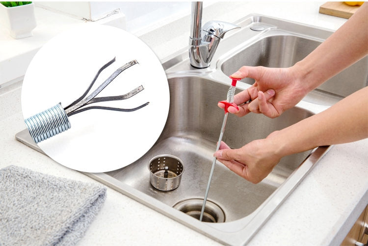 Metal Wire Brush Hand Kitchen Sink Cleaning Hook Sewer Dredging Device