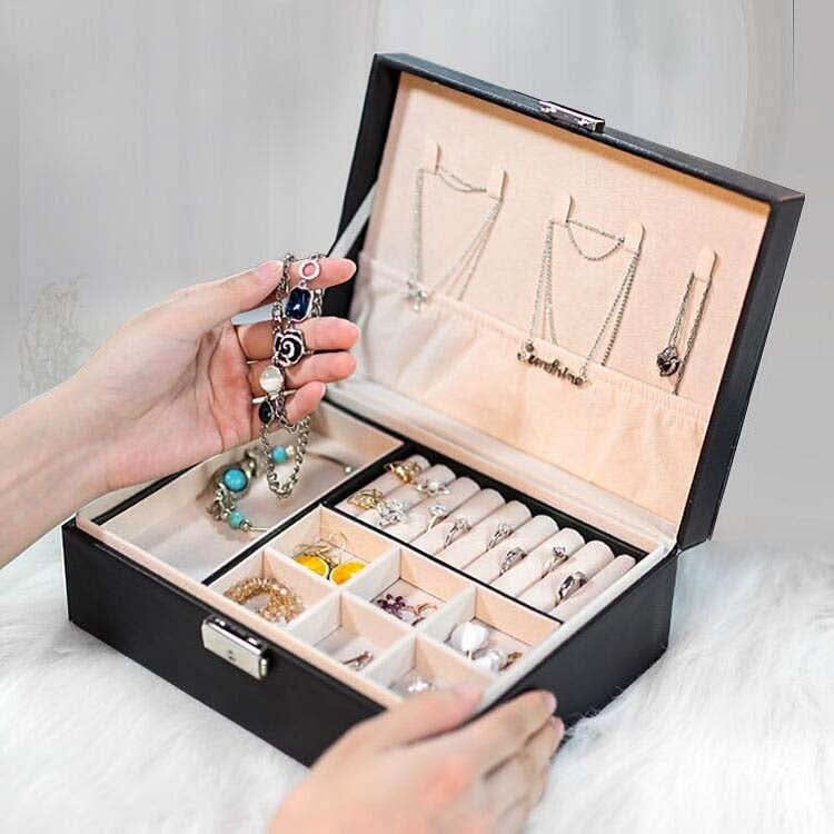 Portable Leather Jewelry Storage Box Necklace Ring Watch Storage Box Reluova