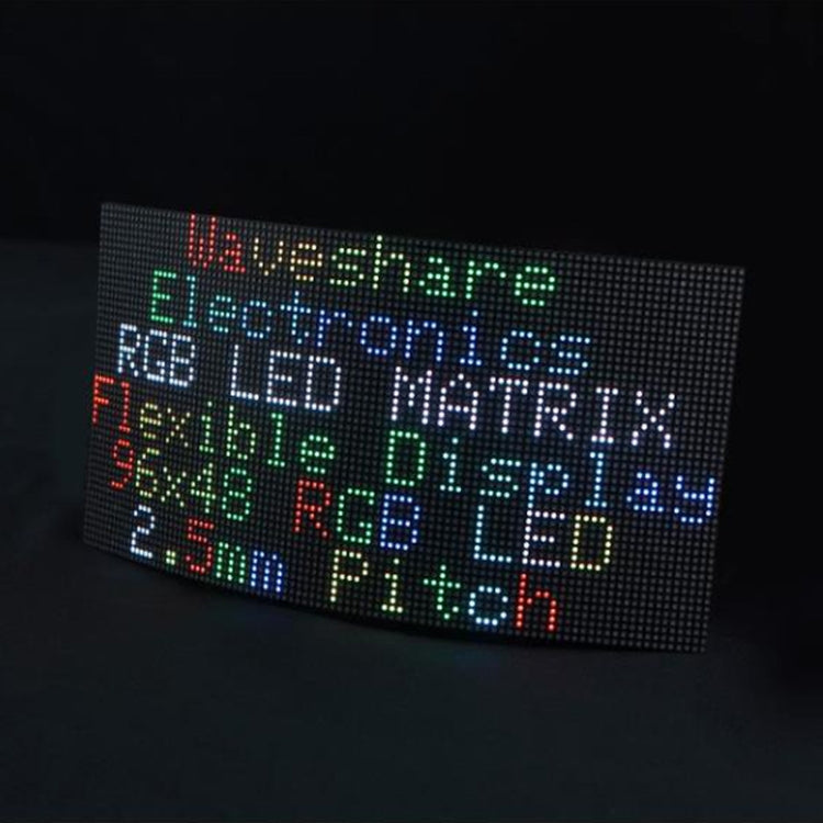 Waveshare Flexible RGB Full-color LED Matrix Panel, 2.5mm Pitch, 96x48 Pixels, Adjustable Brightness Bendable PCB My Store