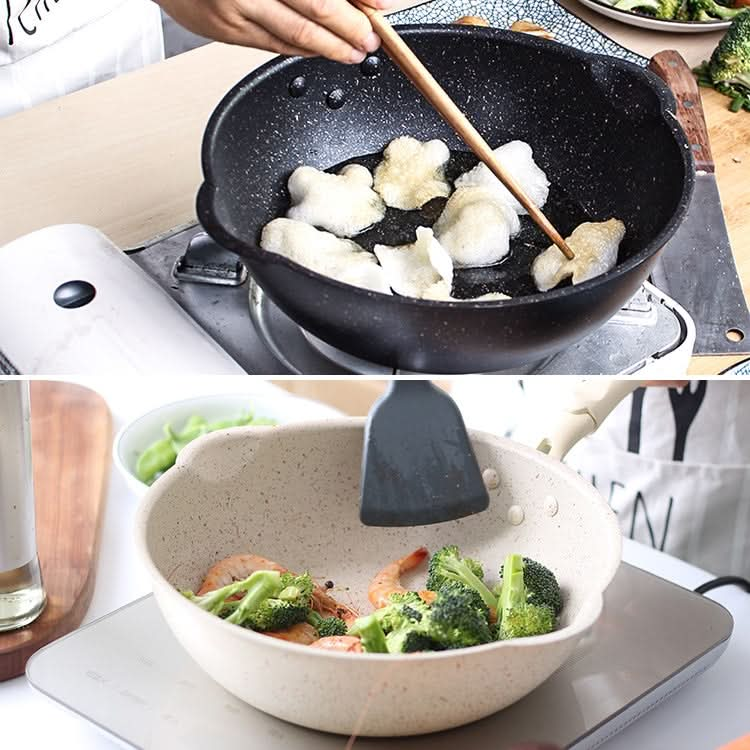 Thick Bottom Maifan Stone Household Small Frying Pan Non Stick Pan Deep Frying Pan Reluova