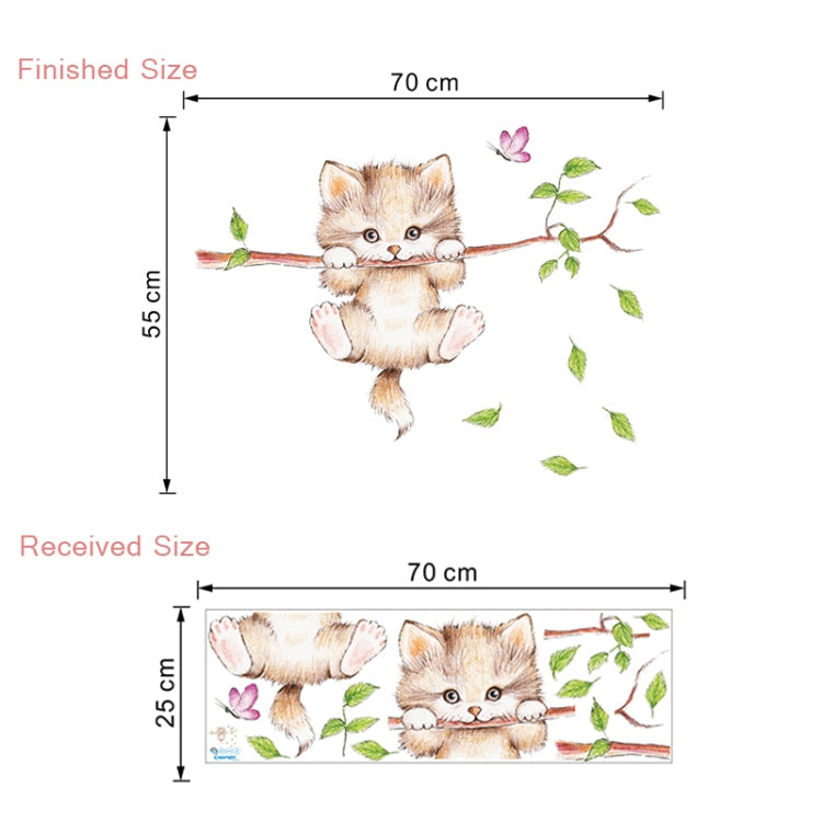 Cute Cat Twig Kindergarten Environment Layout Wall Decoration Wall Sticker My Store